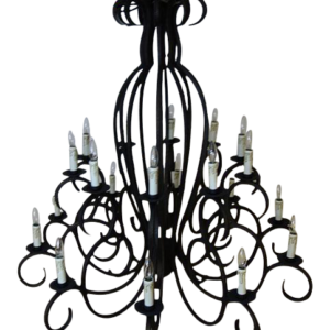 Wrought iron chandelier custom made lighting