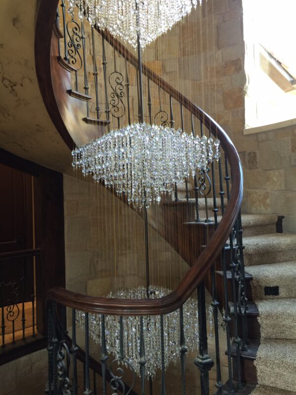 Stairway Crystal chandelier Staircase Spiral