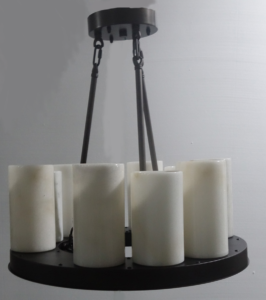 Alabaster chandelier custom lighting fixture