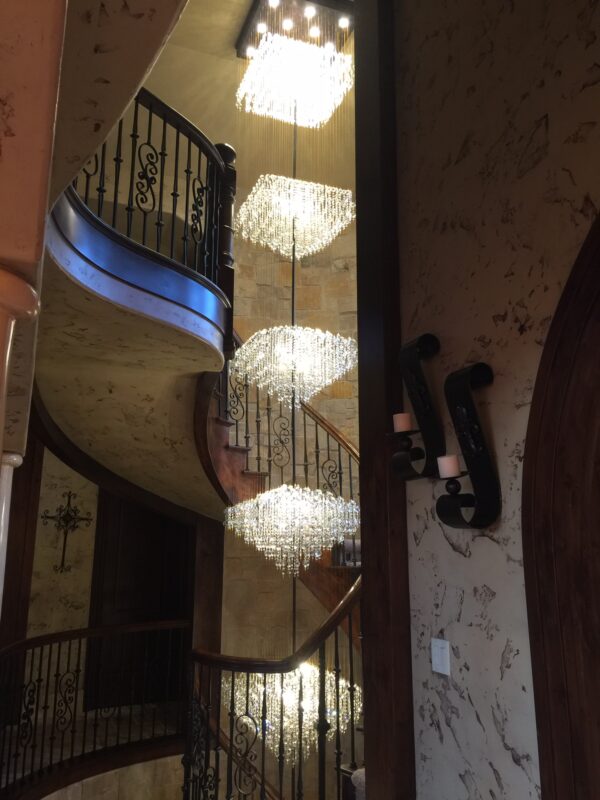 Stairway Crystal chandelier