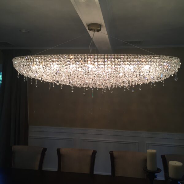 Dinning rectangular crystals chandelier